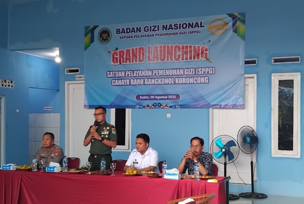 Dandim 0601/Pandeglang Hadiri Grand Launching SPPG Cahaya Baru Bangkonol, Wujudkan Generasi Sehat dan Cerdas