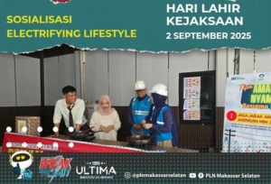 PLN Takalar UP3 Makassar Selatan Lakukan Sosialisasi Electrifying Lifestyle di Sela-Sela HUT Kajari Takalar ke- 80