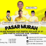 Rayakan HUT ke-61 dengan Aksi Nyata DPD Golkar Sambas Gelar Pasar Murah di 7 Dapil