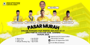 Rayakan HUT ke-61 dengan Aksi Nyata DPD Golkar Sambas Gelar Pasar Murah di 7 Dapil