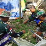 Satgas TMMD ke-126 Kodim 1208/Sambas Rangkai Besi Perkuat Rabat Beton