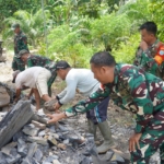 Satgas TMMD Ratakan Tanah Penimbunan Jalan Sepanjang 2000 Meter Secara Manual