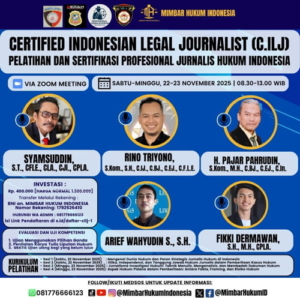 MHI Akan Gelar Pendidikan Jurnalistik Pada Tanggal 22-23 Nopember 2025 Melalui Virtual Zoom