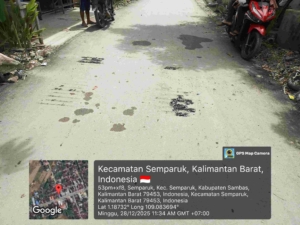 Komben Melintas, Rusak Jalan Lingkungan di Semparuk Warga Desak Tindak Tegas