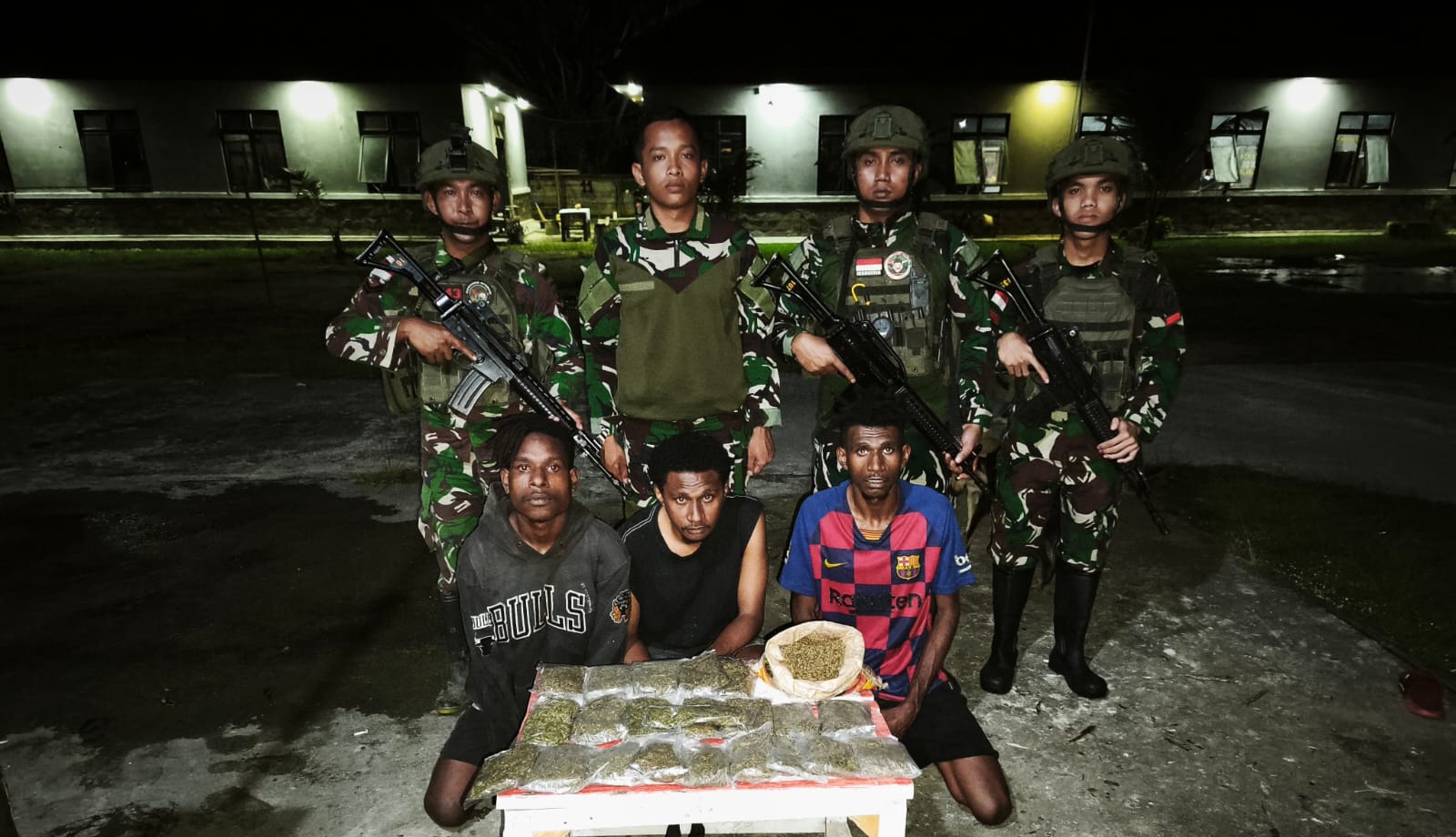 Satgas Yonif 643/Wns Gagalkan Peredaran Narkotika di Perbatasan Papua