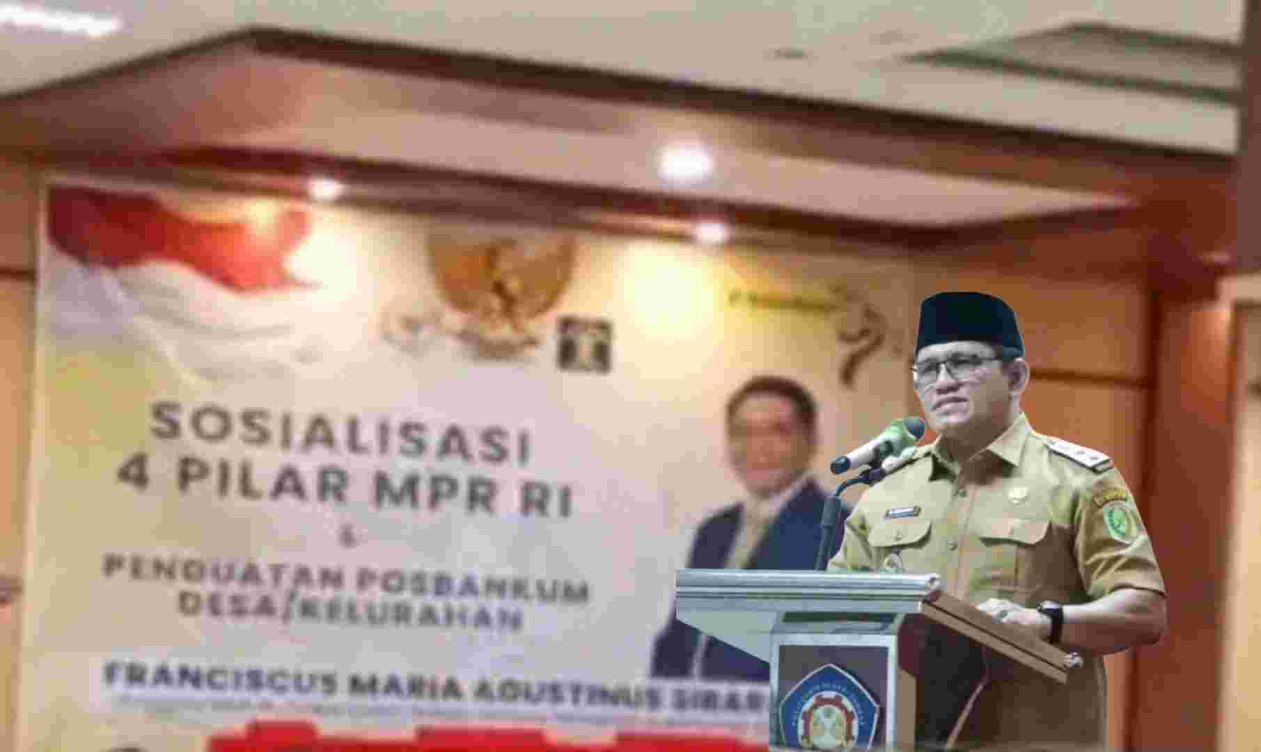 Wabup Sambas Buka Sosialisasi Empat Pilar dan Penguatan Posbakum Desa
