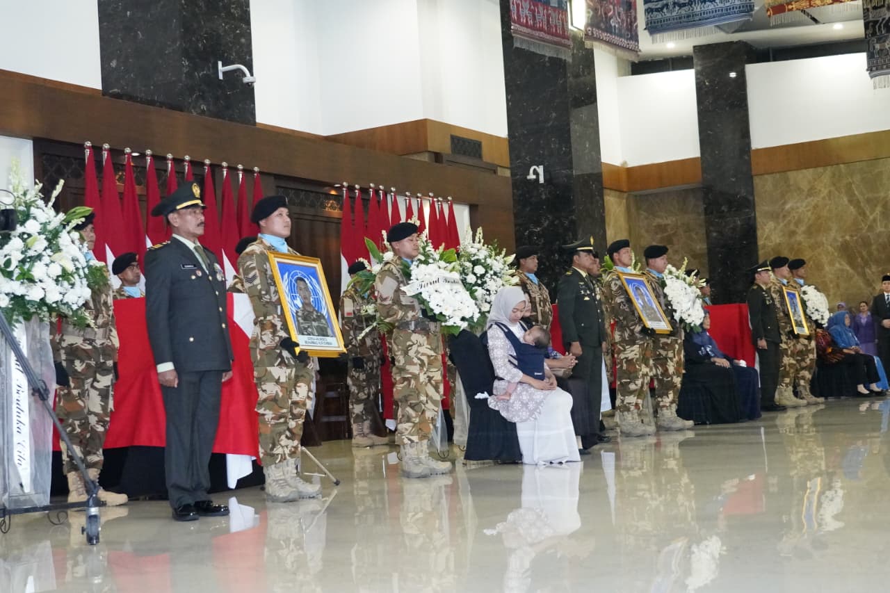 Kasad Pimpin Pelepasan Tiga Jenazah Prajurit TNI Satgas UNIFIL