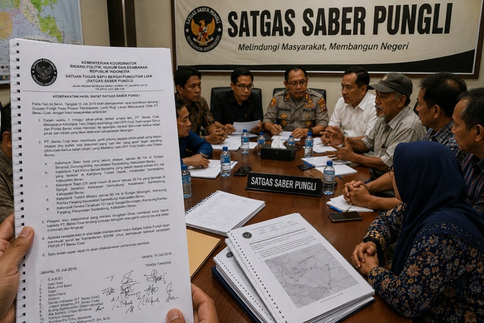 Surat Satgas Saber Pungli Ungkap Kesepakatan Penyelesaian Ganti Rugi Lahan PT Berau Coal