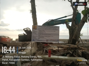 Proyek Pengaman Pantai Desa Matang Danau Hampir Selesai