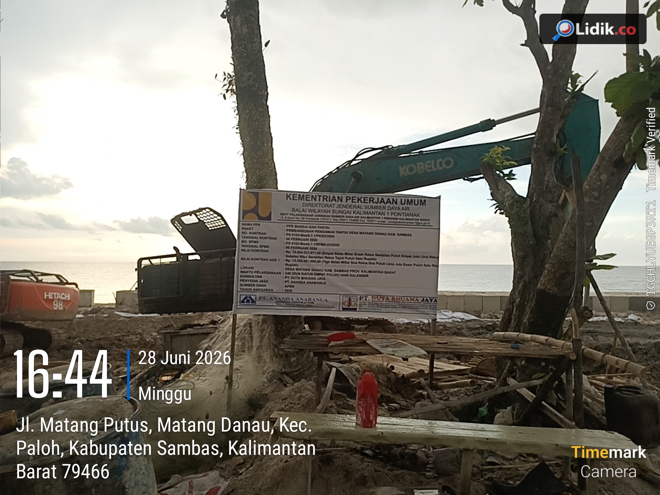 Proyek Pengaman Pantai Desa Matang Danau Hampir Selesai