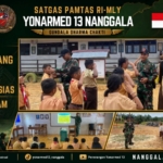 Tanamkan Wawasan Kebangsaan, Satgas Pamtas Yonarmed 13/Nanggala Bekali Siswa SD Tunas Sejahtera
