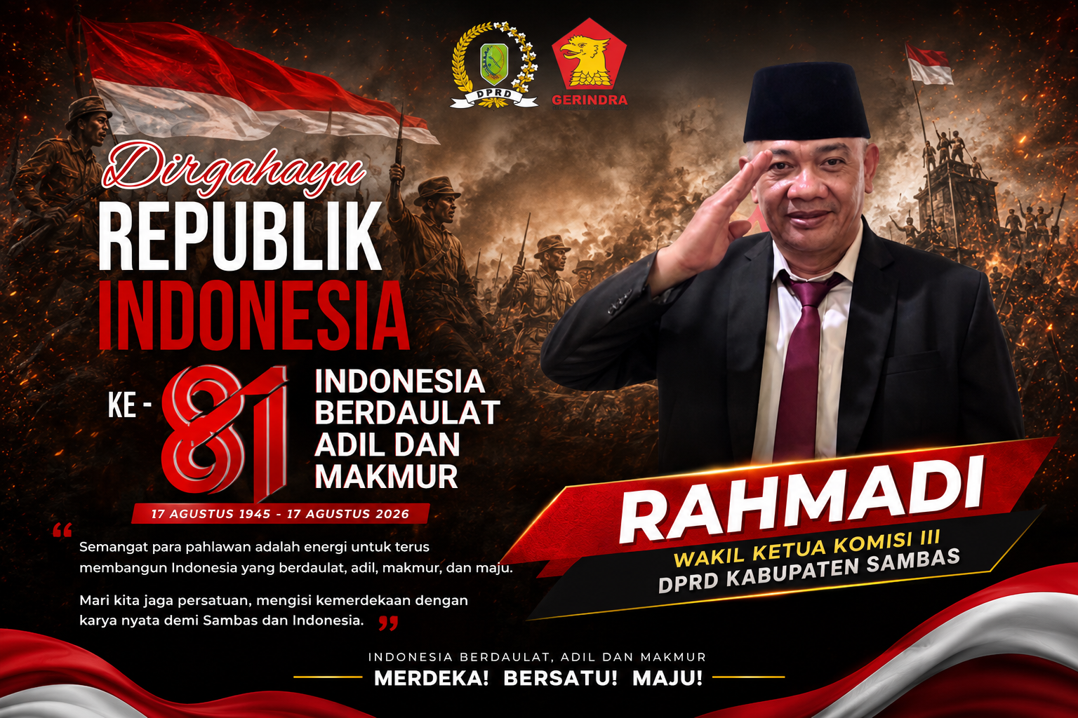 Galeri HUT ke-81 RI versi DPRD Sambas Rahmadi