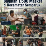GWI Sambas dan LSM GRAK Bagikan Masker kepada Warga di Tengah Kabut Asap