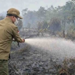 Bupati Sambas Turun Langsung Padamkan Karhutla di Tri Mandayan