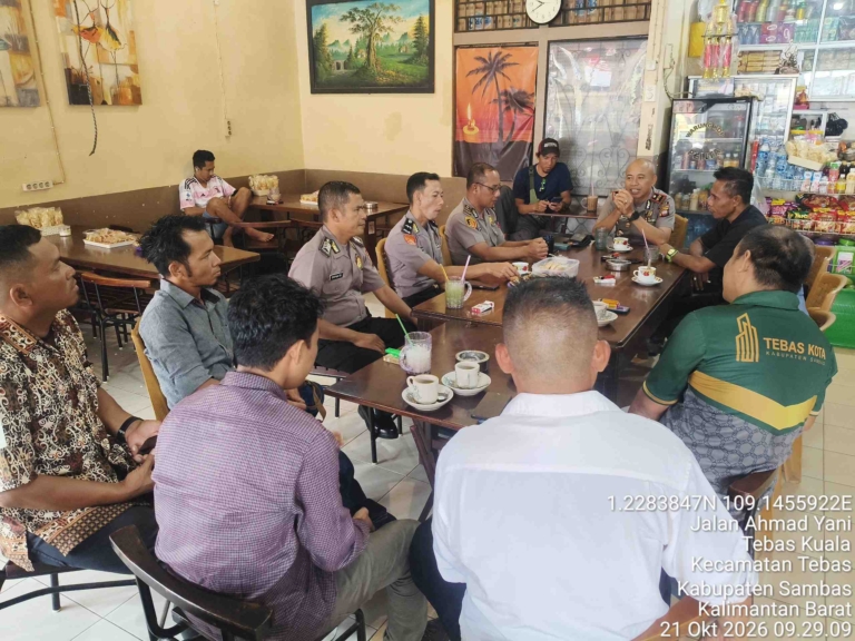 Polsek Tebas dan Pemuda Pancasila Perkuat Sinergi Kamtibmas, Siapkan Gotong Royong