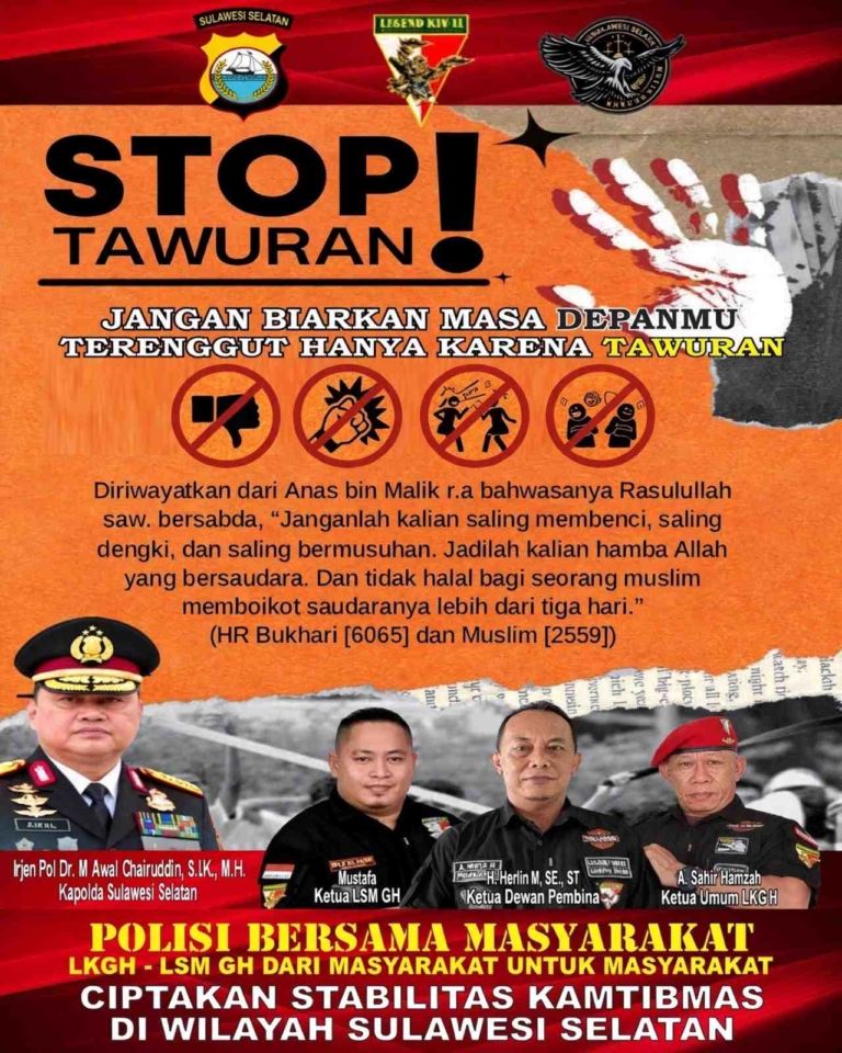 Sinergi Jaga Kota Makassar Aman, Ormas Legend Kiwal Garuda Hitam dan LSM Garuda Hitam Dukung Penuh Polda Sulsel